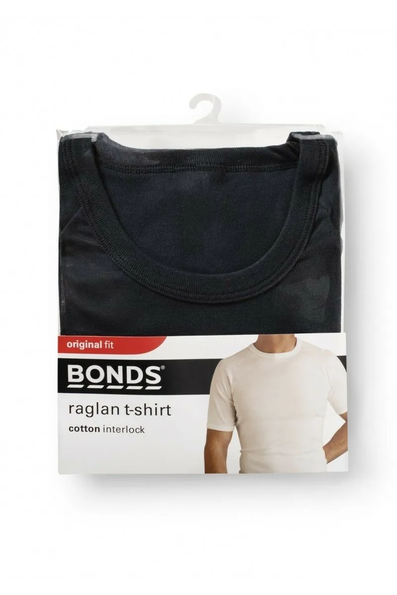 5 x Bonds Raglan Tshirt Crew / V Neck Tee Top - Black White Grey Navy