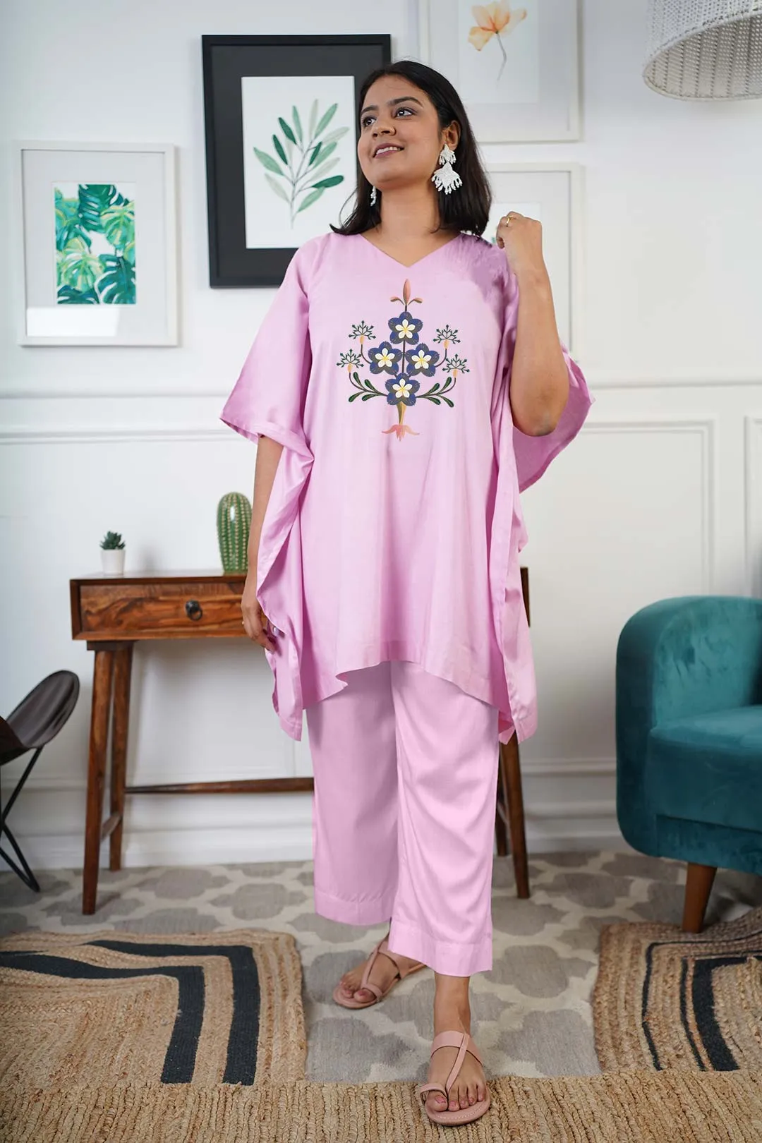 Babypink Rayon Kurti & Palazzo - Nargis e Farhat