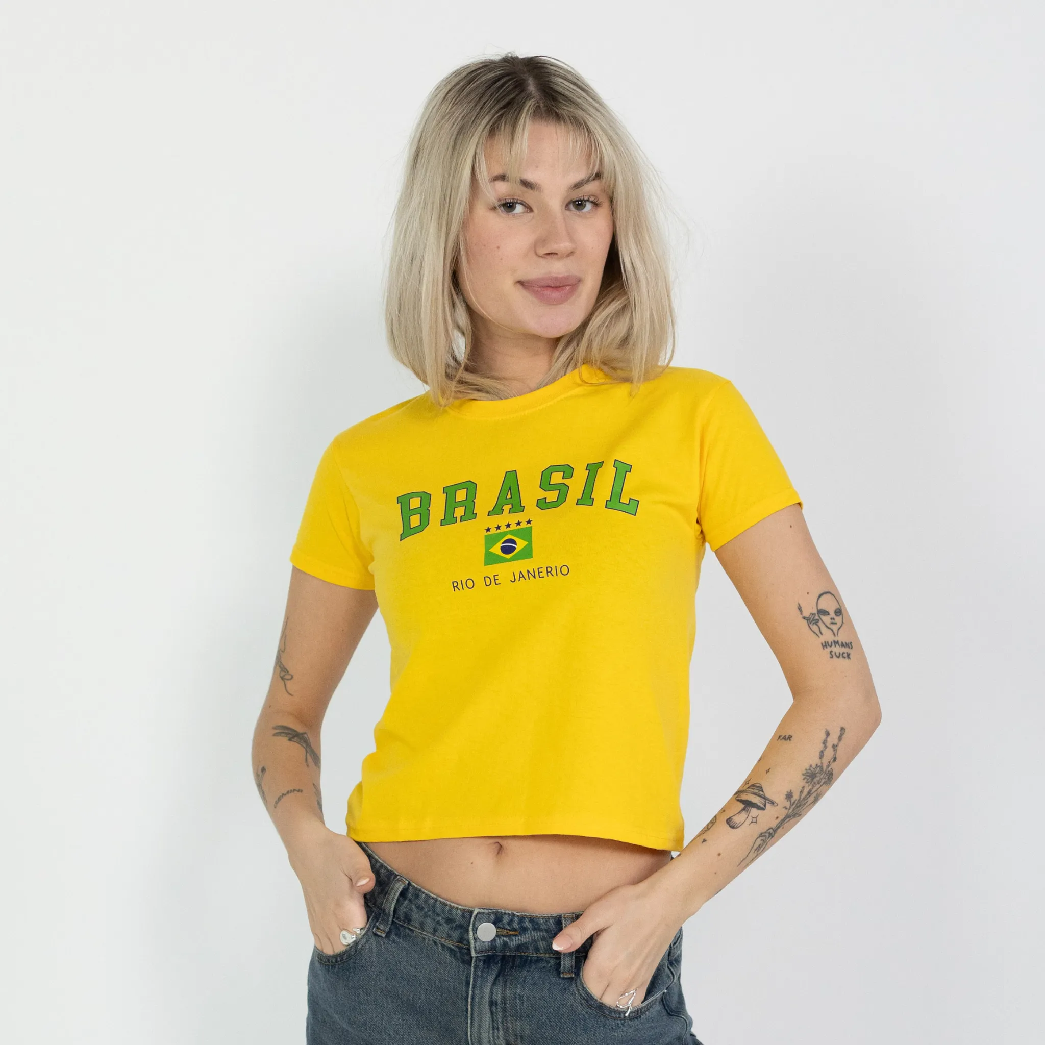 BRASIL, BABY TEE - GUL