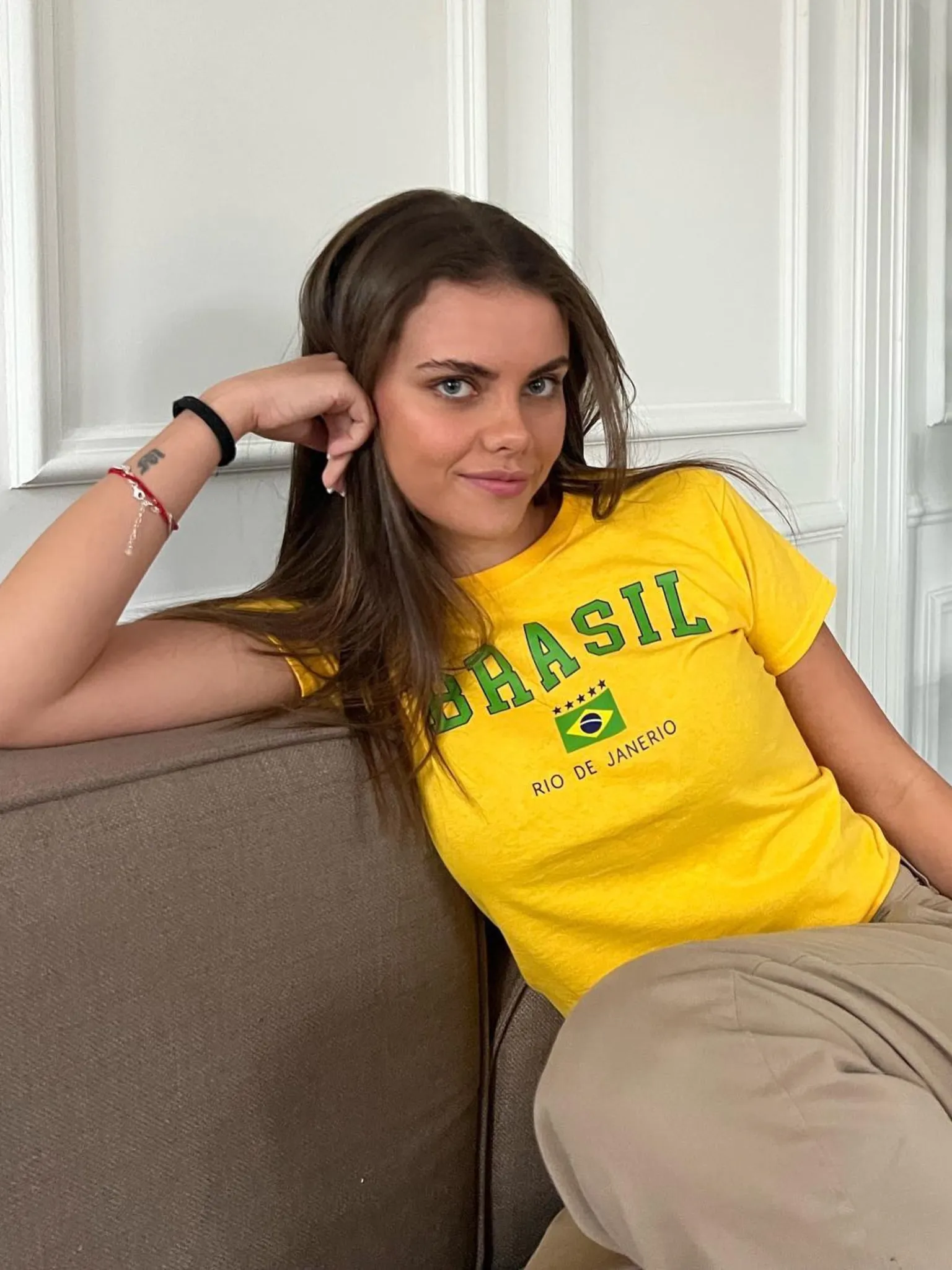 BRASIL, BABY TEE - GUL