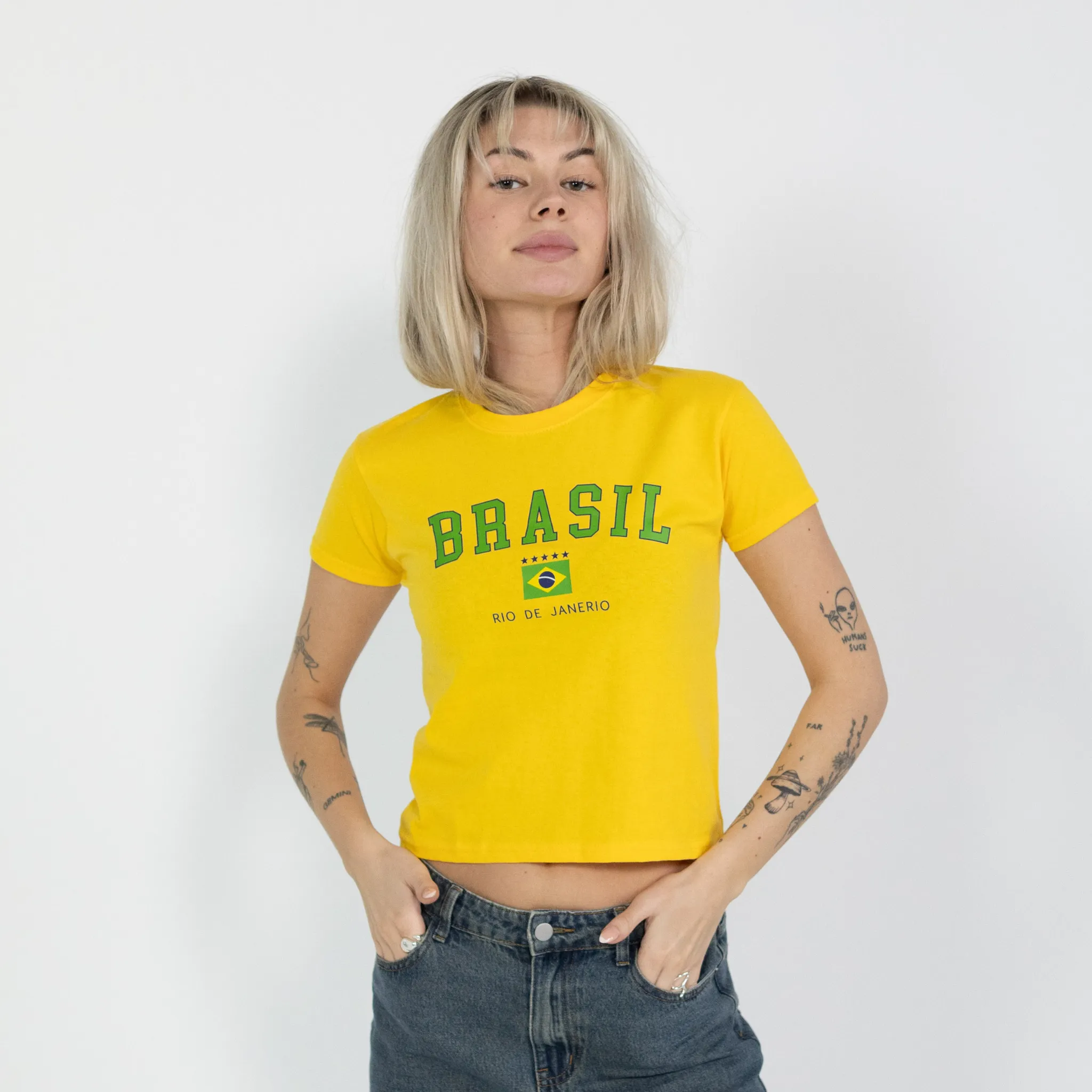 BRASIL, BABY TEE - GUL