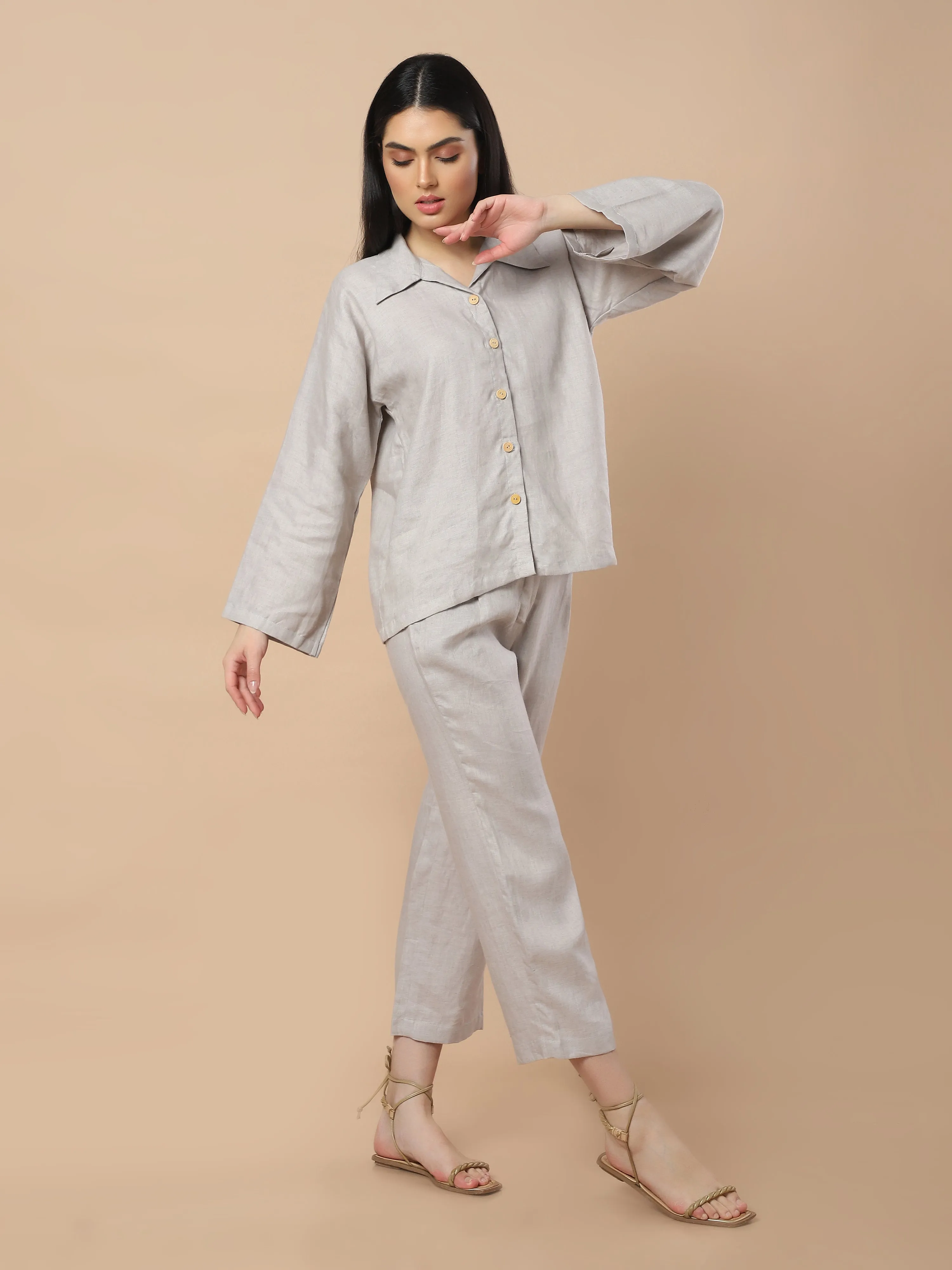 Cozy Chic: Hemp Cord Shirt & Pants Set