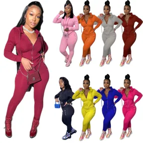 Fashion sports and leisure solid color suit(AY1370)