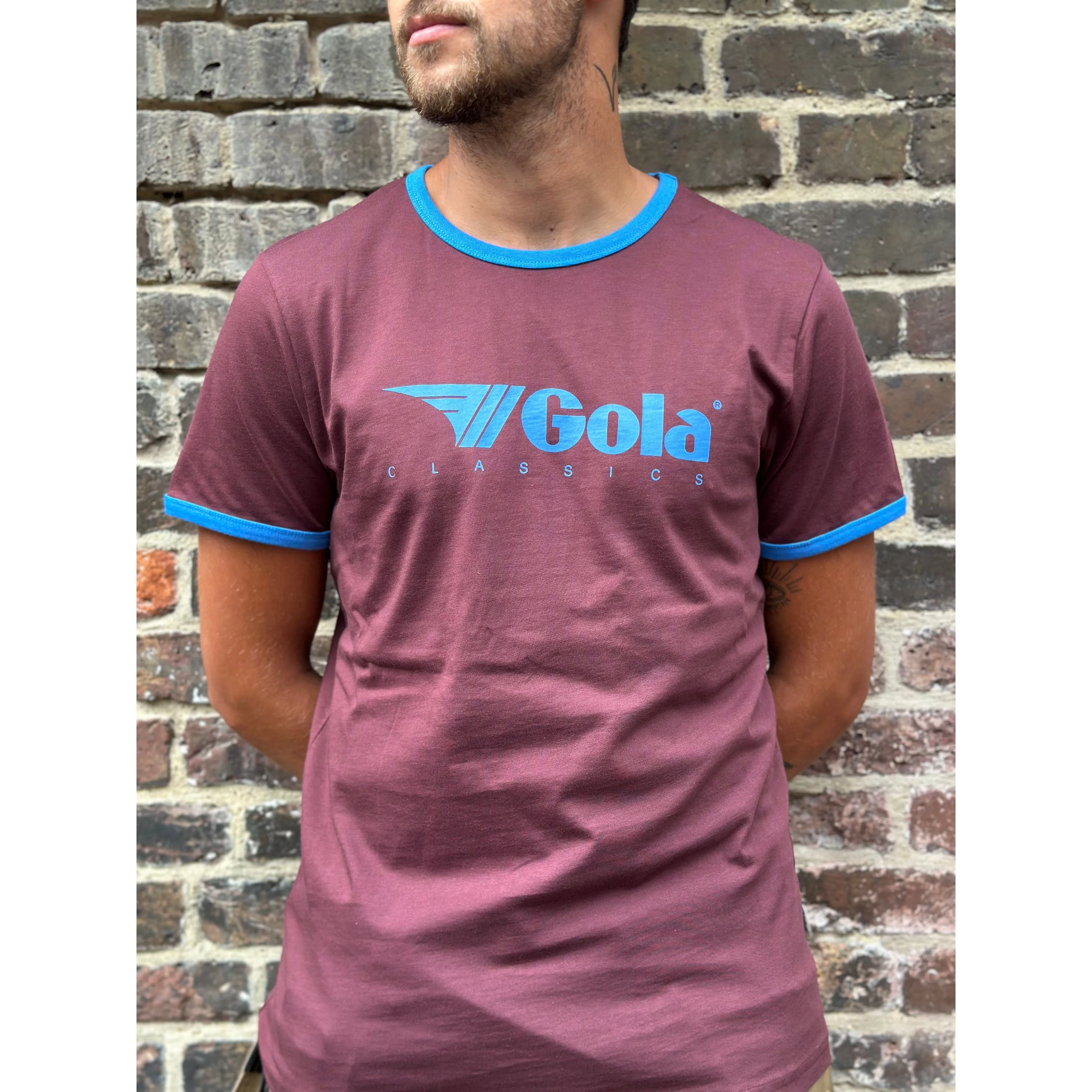 Gola - Claret & Blue Short Sleeve Ringer - T-Shirt