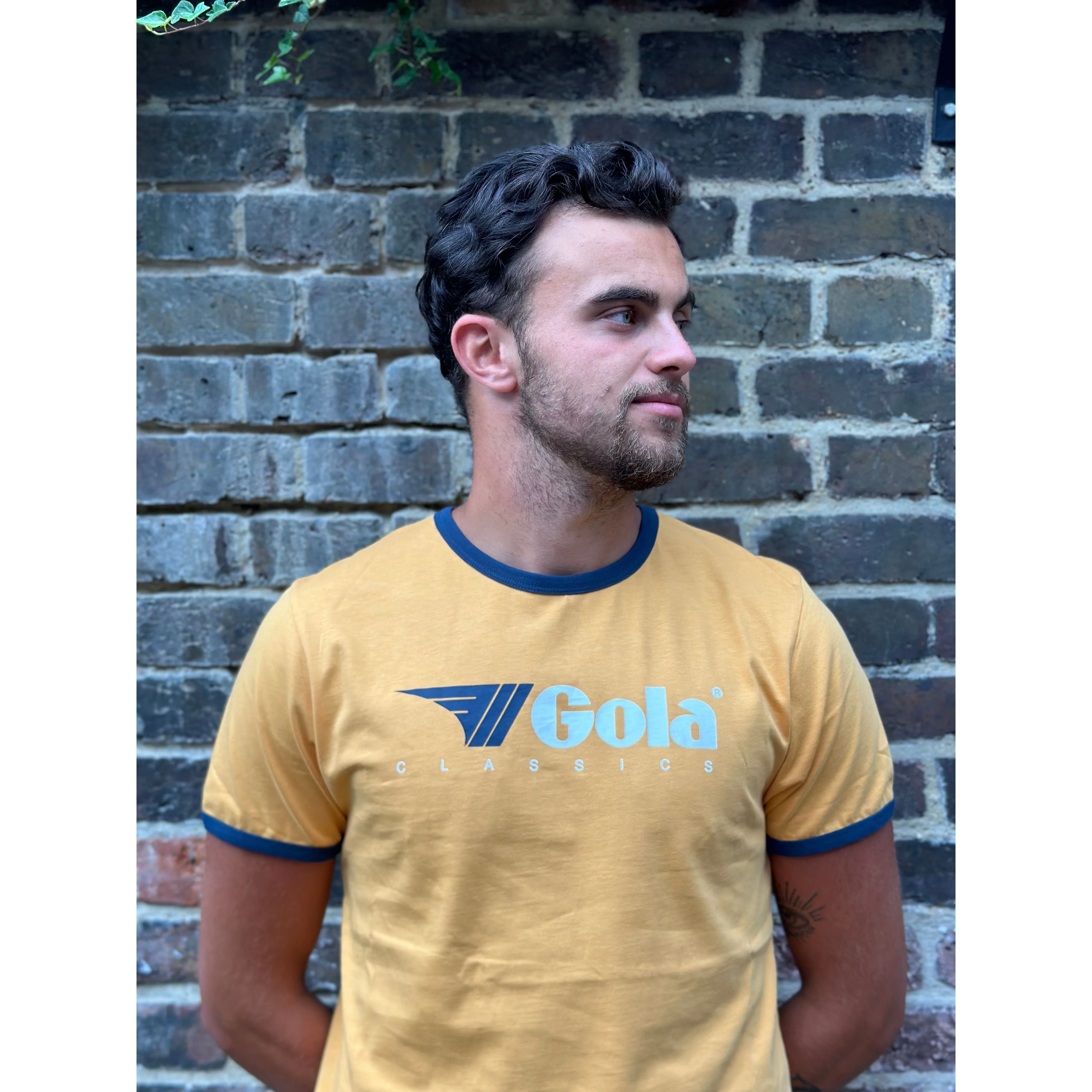 Gola - Gold & Navy Short Sleeve Ringer - T-Shirt