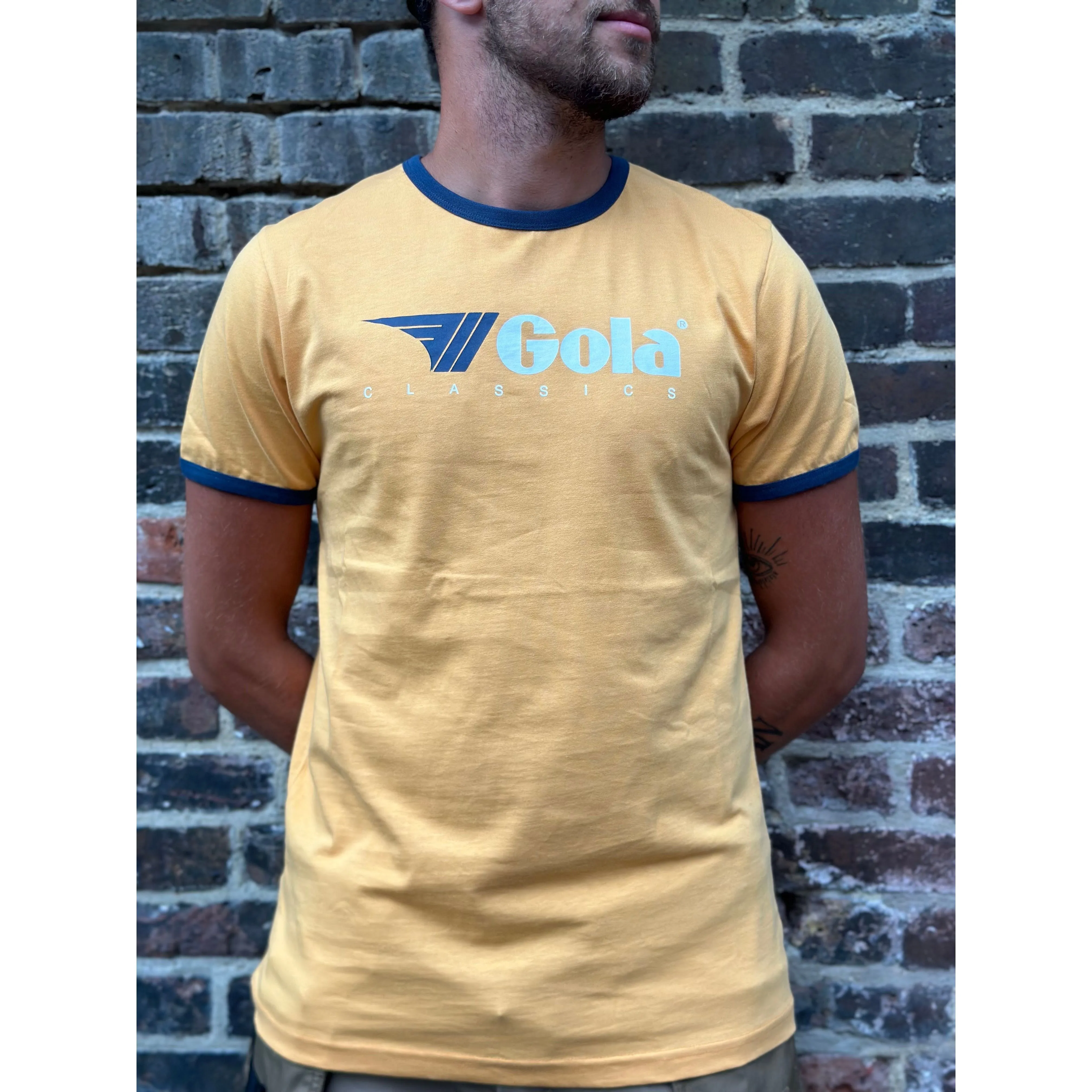 Gola - Gold & Navy Short Sleeve Ringer - T-Shirt