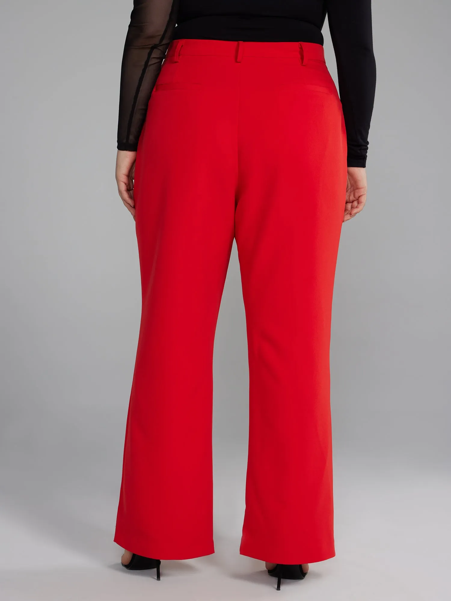 High Rise Flare Leg Suit Pants