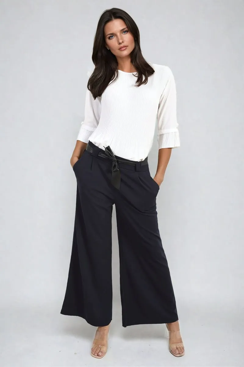 Mariana Belted High Waist Wide Leg Trouser