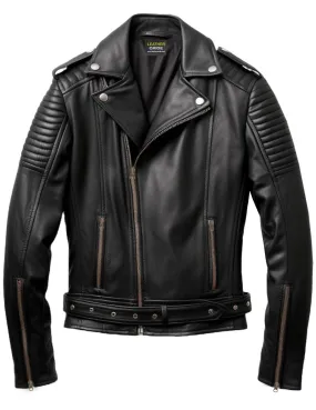 Men Real Leather Biker Jacket - Genuine Leather Jackets