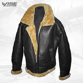 Men's B3 Ginger Shearling Sheepskin Leather Bomber Jacket