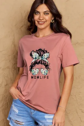 MOM LIFE Graphic Cotton T-Shirt