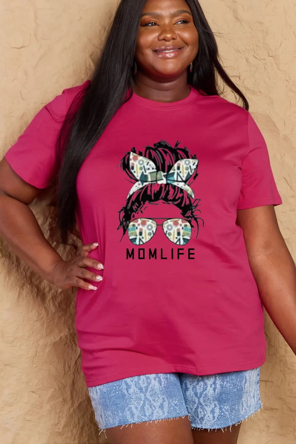 MOM LIFE Graphic Cotton T-Shirt