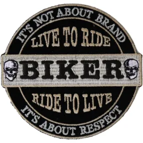 P4634 It's Not About Brand, It's About Respect Biker Patch Small