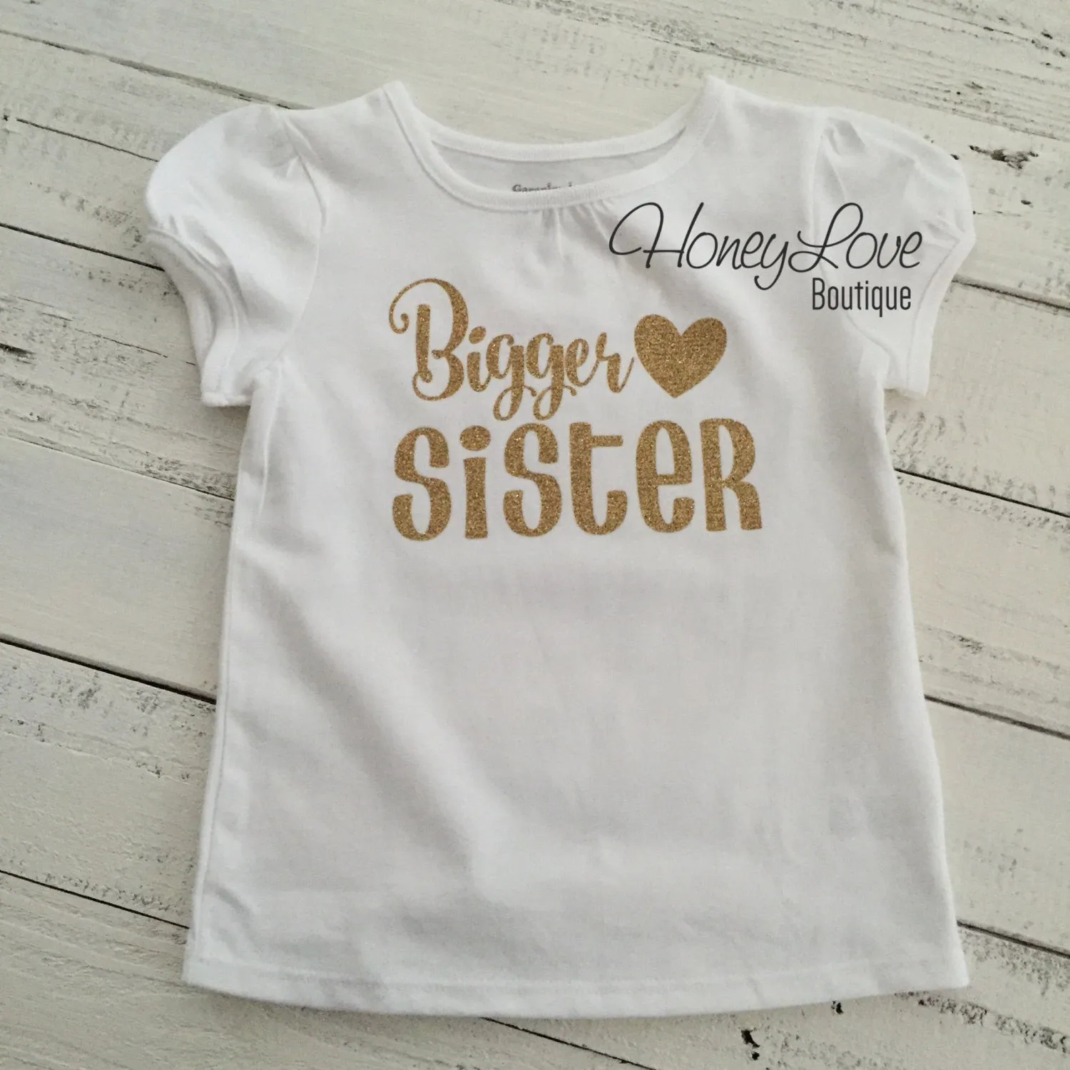 Sister bodysuits and shirts - Gold Glitter