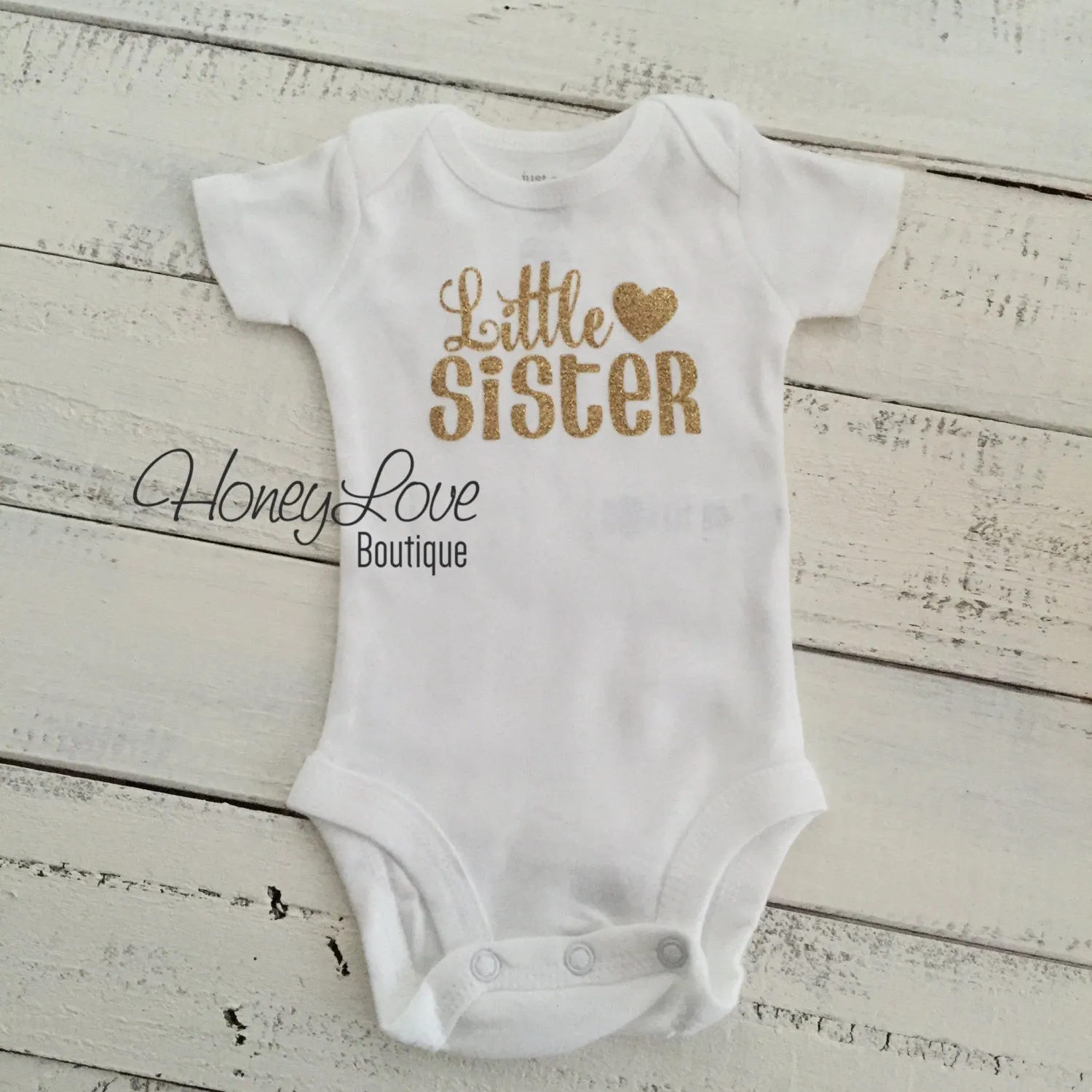 Sister bodysuits and shirts - Gold Glitter